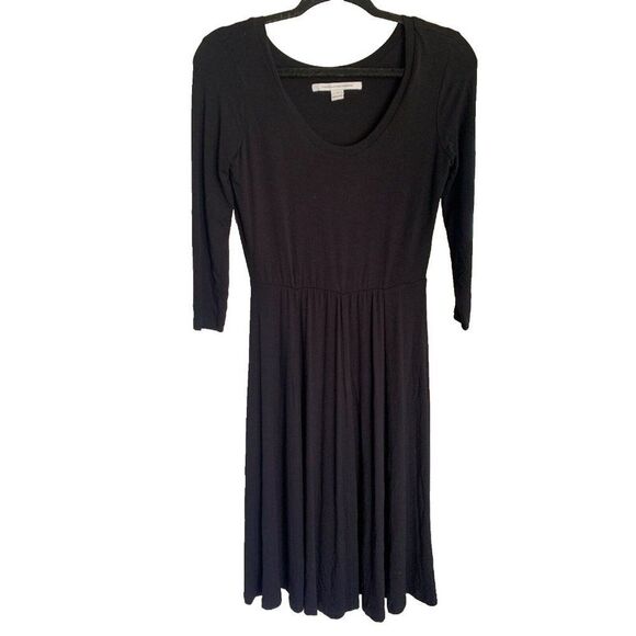 Diane Von Furstenberg Career Contemporary Stretch Black Long Sleeve Dress Size 0 - Picture 1 of 5